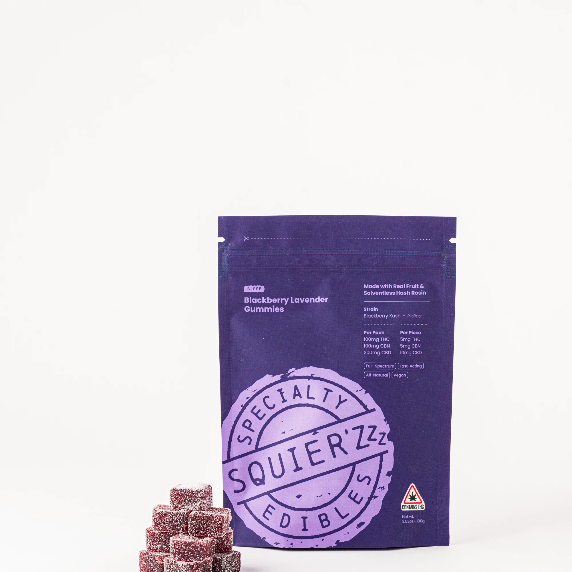 Squier's - 400mg Hash Rosin Gummy - Blackberry Lavender Sleep Main Image