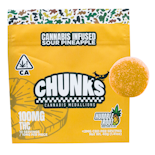 100mg THC Sour Pineapple Gummies (10mg - 10 pack) - Humble Root "CHUNKS"
