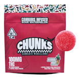 100mg THC Sour Watermelon Gummies (10mg - 10 pack) - Humble Root "CHUNKS"