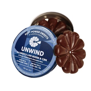 SOFT POWER SWEETS - Unwind | Live Rosin Infused Dark Chocolate | 100mg/20 Pieces |  Soft Power Sweets