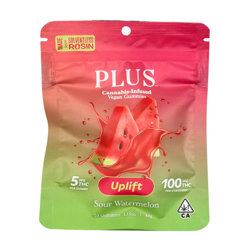 PLUS™️ Products - Plus - Uplift - Sour Watermelon - Gummies - 20pk - 100mg Main Image