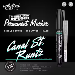 Permanent Marker - Uplifted-Permanent Marker x Canal St.-Bubble Hash Infused-1.2g-39.01%