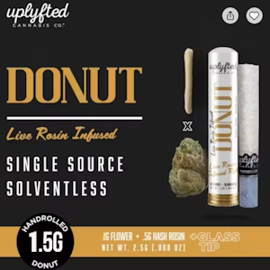 Donut - Uplifted-Donut-Live Rosin-OG Runtz X Honey Banana-.3g Hash Rosin-1.5g-46.34%