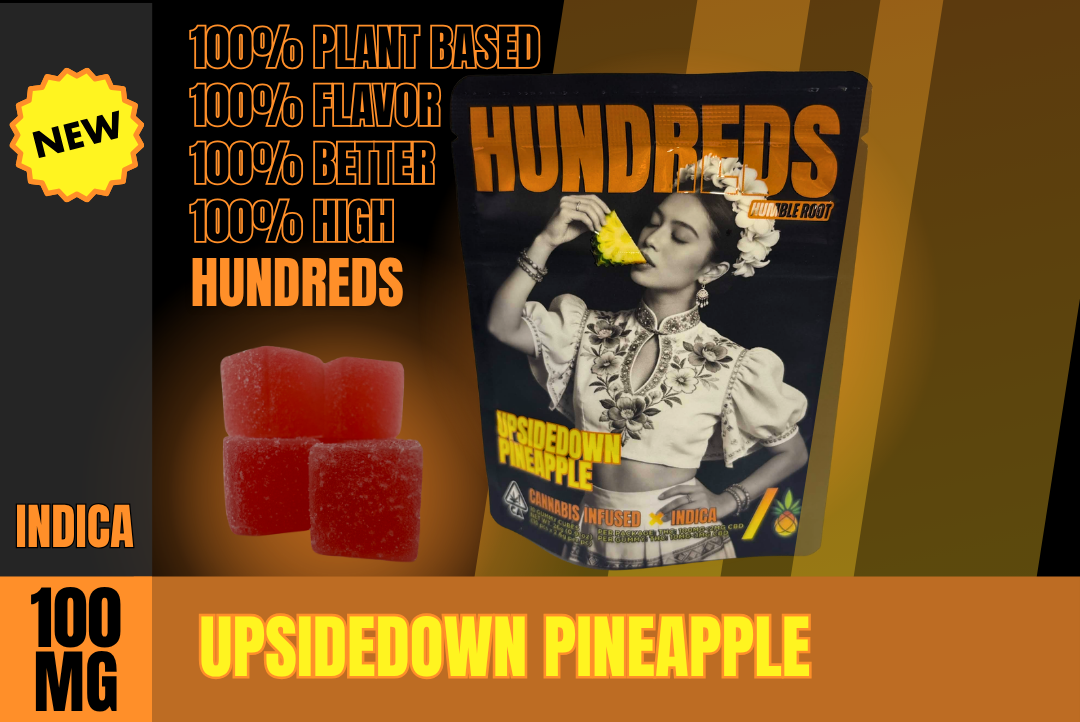 100mg THC Upside Down Pineapple Gummies (10mg - 10 pack) - HUNDREDS picture