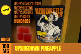 100mg THC Upside Down Pineapple Gummies (10mg - 10 pack) - HUNDREDS