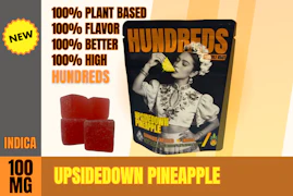 100mg THC Upside Down Pineapple Gummies (10mg - 10 pack) - HUNDREDS