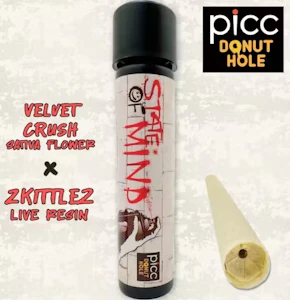 PICC - STATE OF MIND | PreRoll | LIVE RESIN INFUSED | VELVET CRUSH x ZKITTLEZ LIVE RESIN | 1G