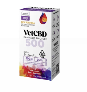 VETCBD - VET CBD | 500mg CBD : 25mg THC | Regular Strength CBD Tincture | 2oz