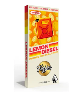 Fuzzies - Fuzzies Originals Lemon Diesel Infused Pre-Roll 5pk ( 2.5g ) Hybrid