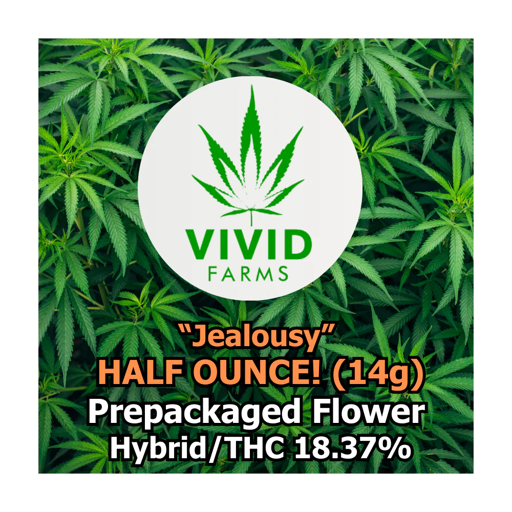 Vivid Farms - Jealousy 14g Prepackaged Flower - VIVID FARMS Main Image