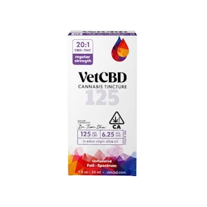 VETCBD - 20:1 REGULAR STRENGTH TINCTURE 125MG - VET CBD