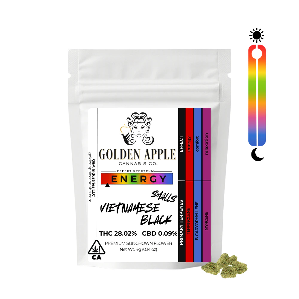 Golden Apple Cannabis Co. - Vietnamese Black | Smalls | Sativa | 4g Main Image
