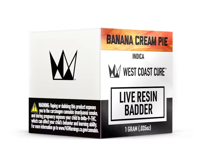 West Coast Cure - WCC Banana Cream Pie Live Resin Badder (I) 1g Main Image