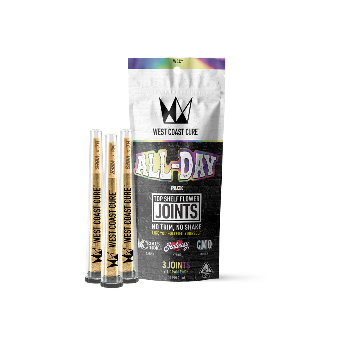 All Day Variety Joint Pack | 3x 1g Premium CUREJoints | West Coast Cure