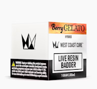 WEST COAST CURE: Berry Gelato 1g Live Resin Badder (H)