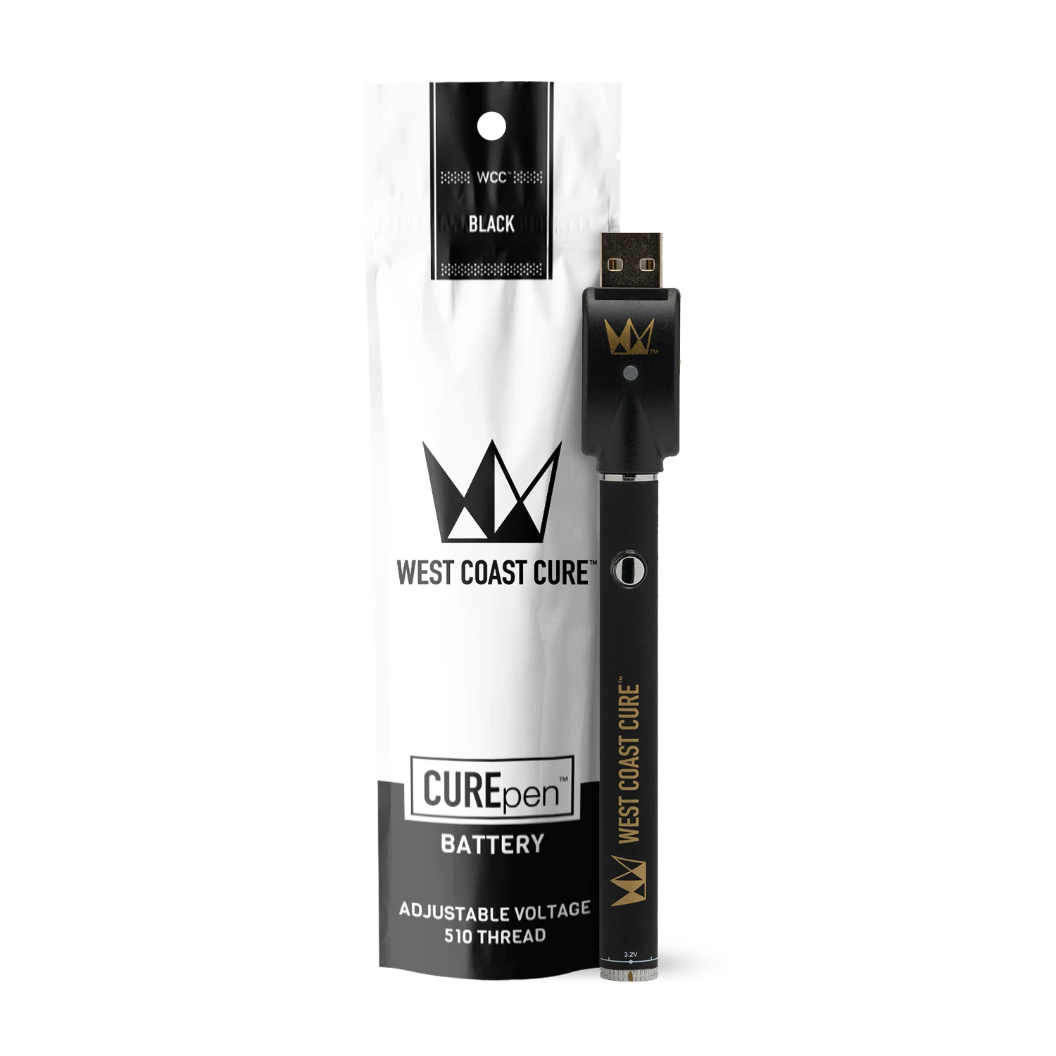 West Coast Cure - West Coast Cure - 510 Thread Variable Voltage - Black Battery Main Image