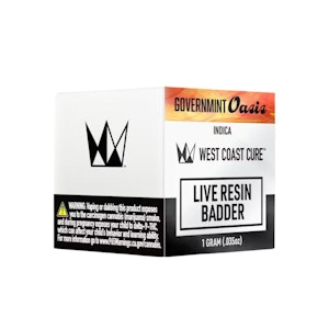 WEST COAST CURE - GOVERNMINT OASIS LIVE RESIN BADDER 1G - WEST COAST CURE