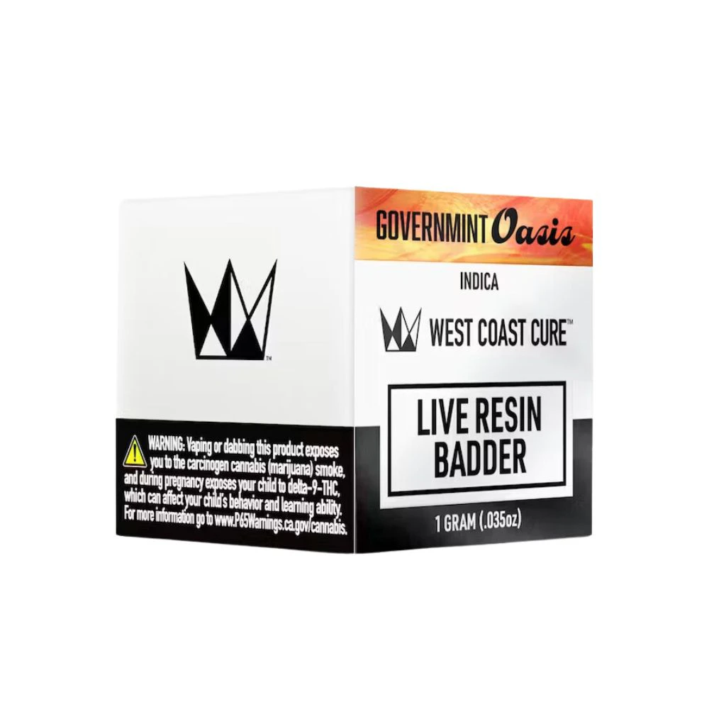 West Coast Cure - GOVERNMINT OASIS LIVE RESIN BADDER 1G - WEST COAST CURE Main Image