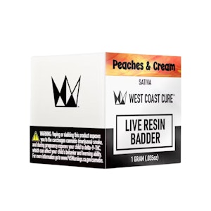 WEST COAST CURE - PEACHES & CREAM LIVE RESIN BADDER 1G - WEST COAST CURE