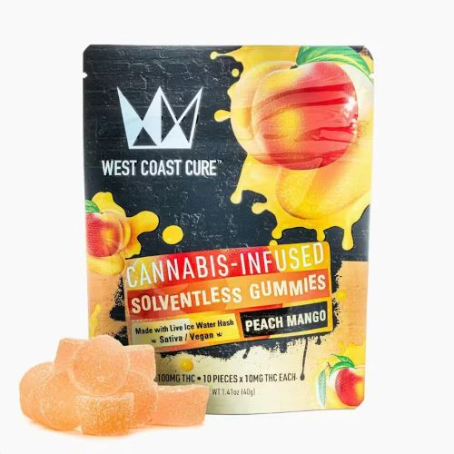 West Coast Cure - WEST COAST CURE: Peach Mango Solventless Hash Gummies 10-Piece/100mg (S) Main Image