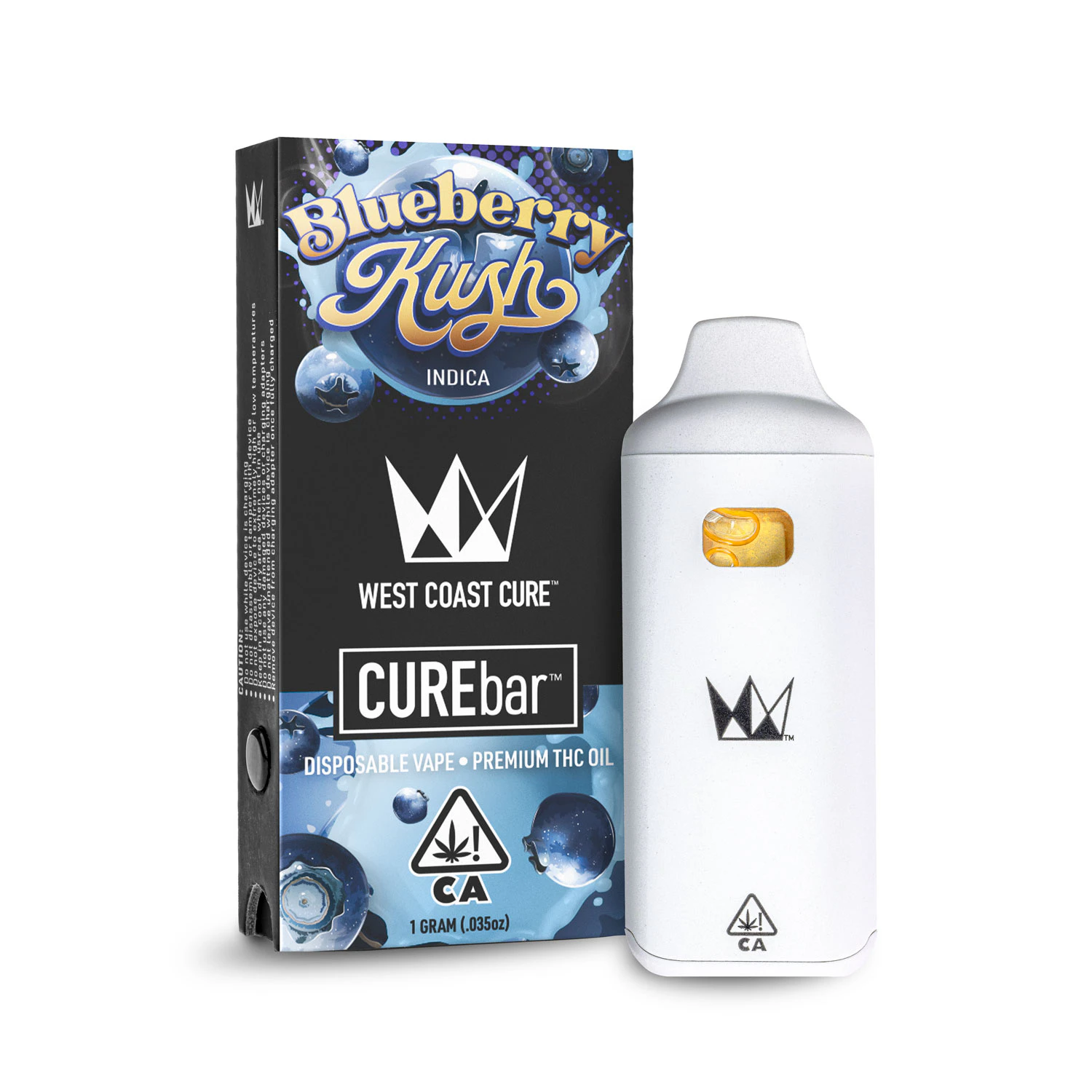 West Coast Cure - Blueberry Kush (I) 86.4% THC | 1g CUREbar  Disposable Main Image