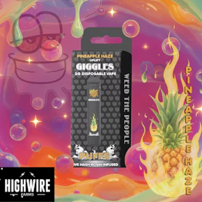 Giggles Puffs Disposable Live Hash Rosin Pineapple Haze 2g