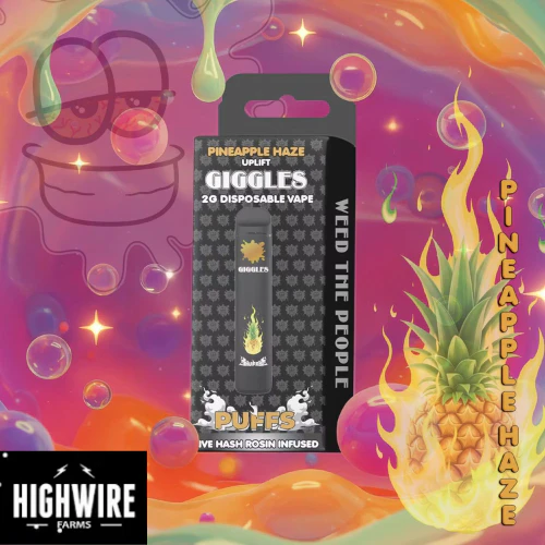 Giggles Puffs - Giggles Puffs Disposable Live Hash Rosin Pineapple Haze 2g Main Image
