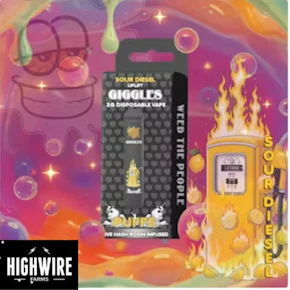 Giggles Puffs Disposable Live Hash Rosin Sour Diesel 2g