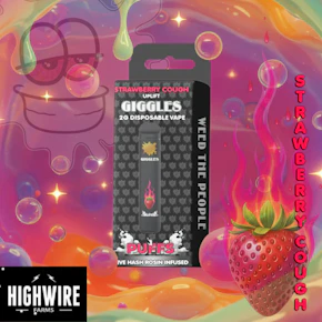 Giggles Puffs Disposable Live Hash Rosin Strawberry Cough 2g