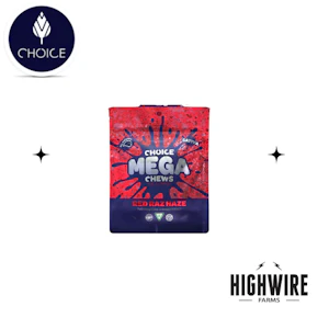 Choice Gummies Mega Chew Red Raz Haze (2pc x 100mg) 200mg 
