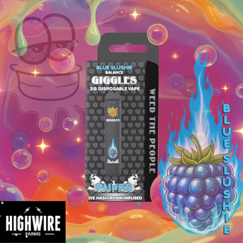 Giggles Puffs - Giggles Puffs Disposable Live Hash Rosin Blue Slushie 2g Main Image