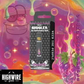 Giggles Puffs Disposable Live Hash Rosin Grand Daddy Purple 2g