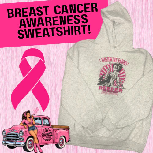 Highwire Farms, LLC. - Highwire Farms "Reefer for Research" Breast Cancer Hoodies Main Image