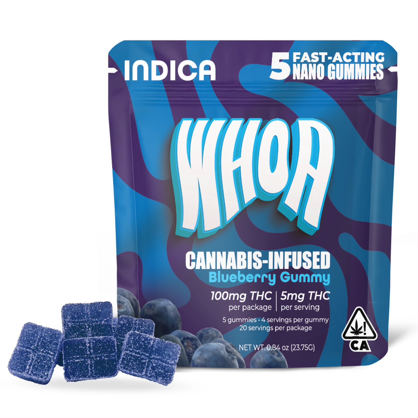 Whoa - WHOA - Nano Gummy 100mg 5pk - Indica Blueberry Main Image