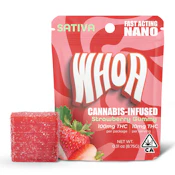 WHOA - Nano Gummy 100mg Single - Sativa Strawberry