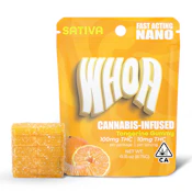 WHOA - Nano Gummy 100mg Single - Sativa Tangerine