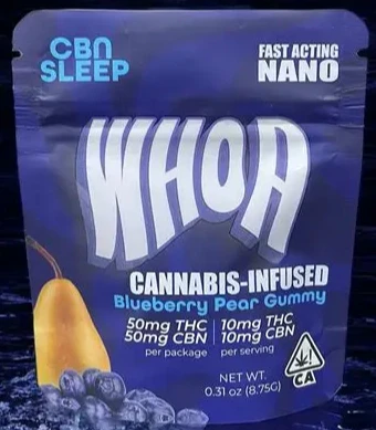 Whoa - WHOA - Edible - Blueberry Pear - 1:1 - THC:CBN - Rosin - 50MG Main Image