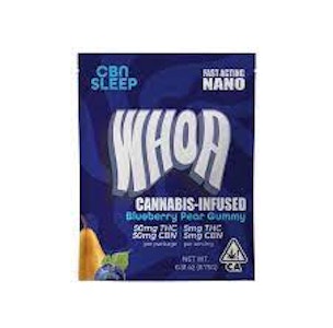 WHOA - Whoa - Blueberry Pear - 50CBN/50THC Gummy - 1:1 100mg