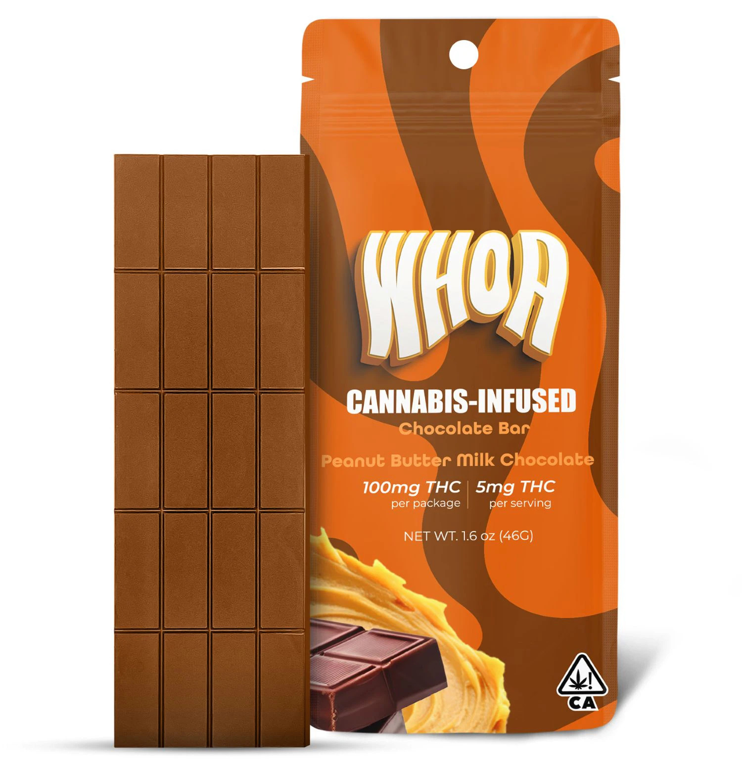 Whoa - WHOA - 100mg Chocolate Bar - Peanut Butter Milk Chocolate Main Image