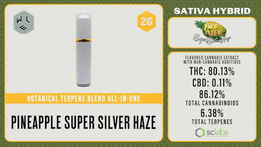 White Label Extracts - White Label | Disp Flavored 2g [S] | Pineapple Super Silver Haze