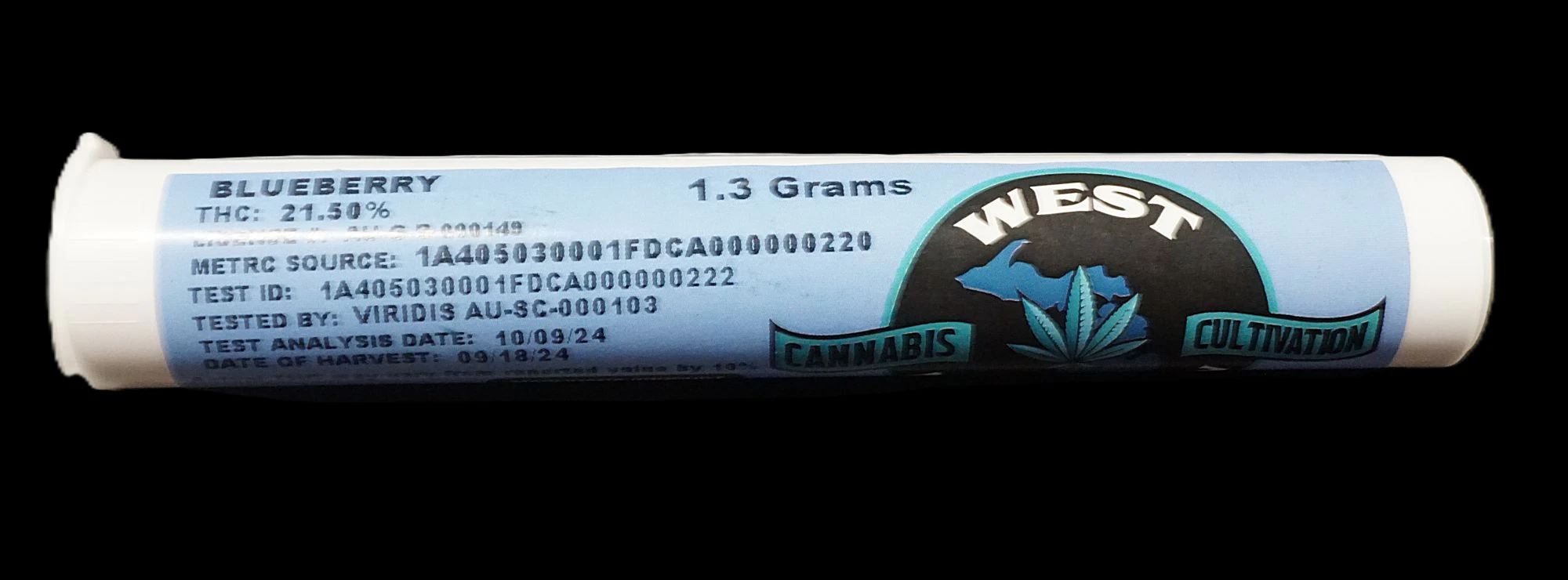 WEST MICHIGAN CANNABIS CULTIVATION LLC - Blueberry Prerolls 1.3g Main Image