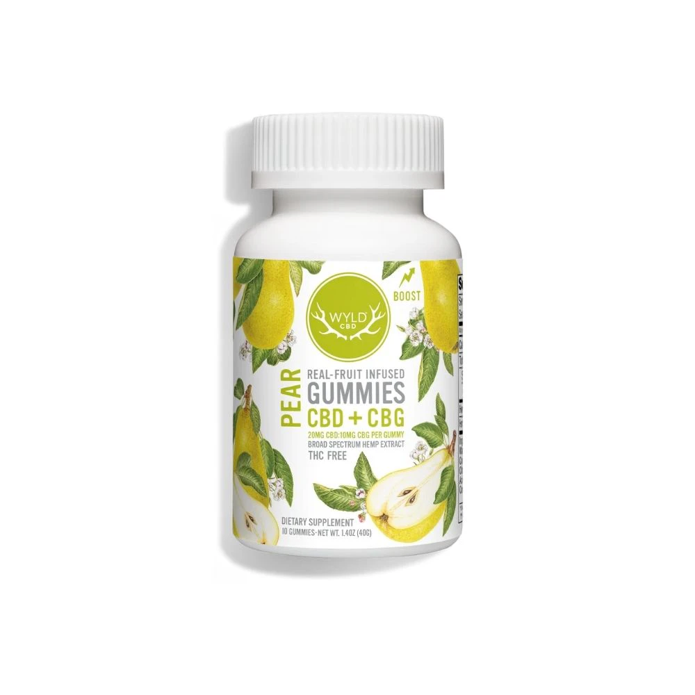 Wyld CBD - Pear 2:1 CBD:CBG 200mg Gummies (10x20mg) - WYLD CBD Main Image