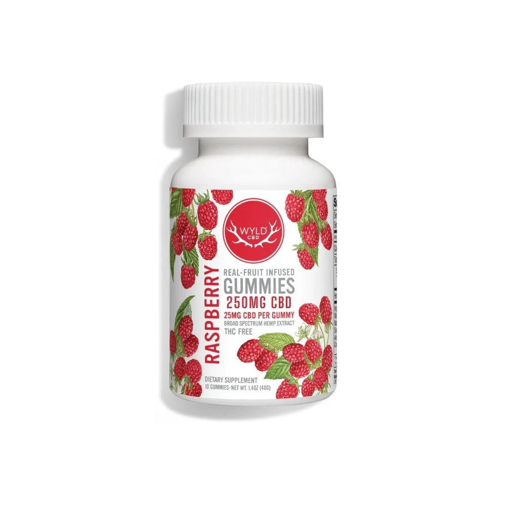 Wyld CBD - Raspberry CBD 250mg Gummies (10x25mg) - WYLD CBD Main Image