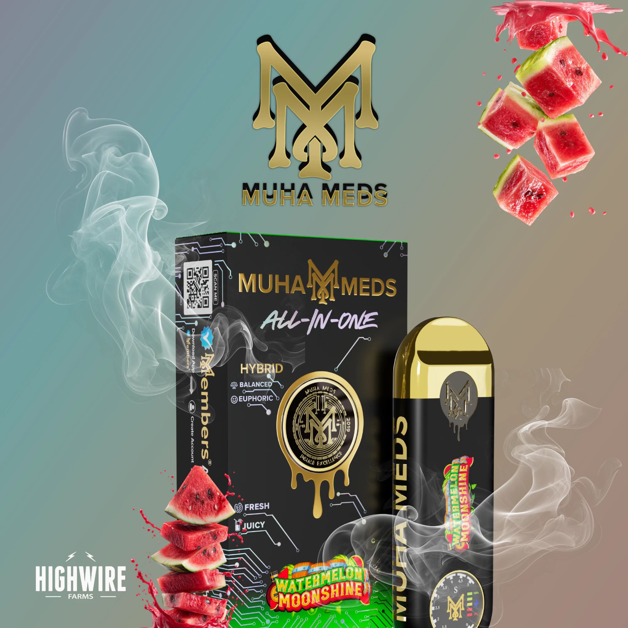 Distro 10 - Muha Meds Watermelon Moonshine Disposable 2g Main Image
