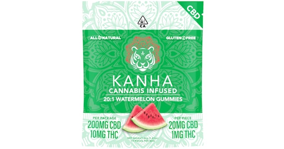 KANHA - Kanha - Watermelon 20:1 CBD:THC Gummies - 210mg