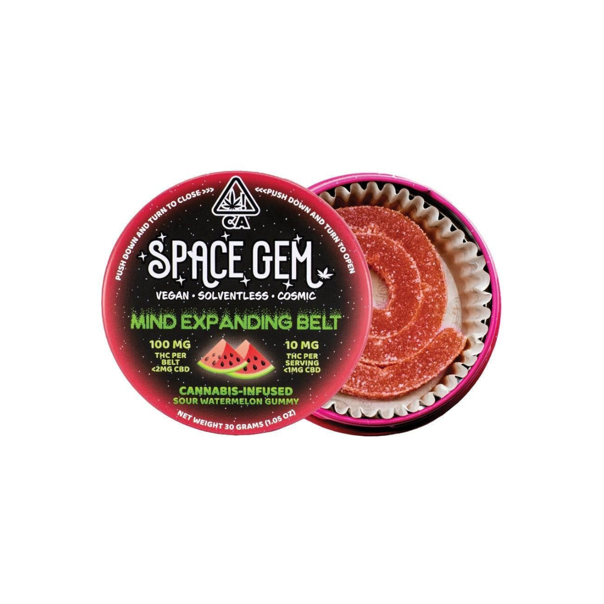 Sour Watermelon (Mind Expanding Belt) | 10pk 10mg THC Gummies | Space Gem