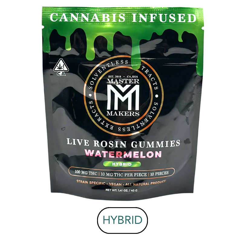 Master Makers - Master Makers - Live Rosin Gummies - Watermelon - Edible - 100mg Main Image