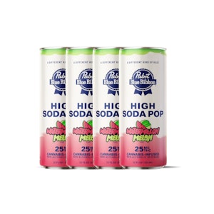 Pabst - PABST Blue Ribbon Watermelon Melon Cannabis Infused High Soda Pop 4-Pack 48oz 100mg