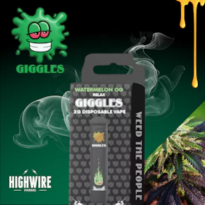 Giggles Puffs Hash Rosin Infused Disposable Watermelon OG 2g