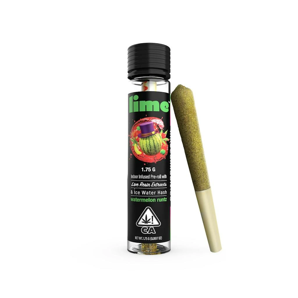 Lime - Lime Watermelon Runtz Hash & Liquid Diamond Infused Pre-Roll 1.75g Main Image